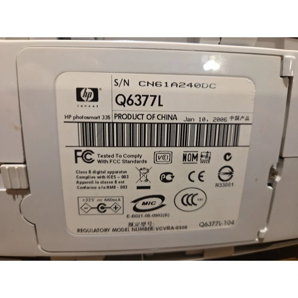 Hp Photosmart 325 Printer Working No Power Cord